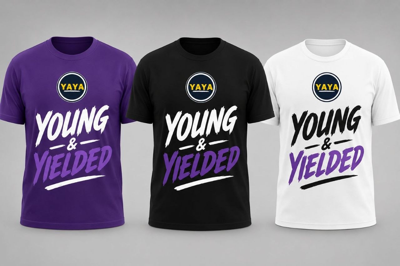 Young & Yielded Tee in Purple, Black, White